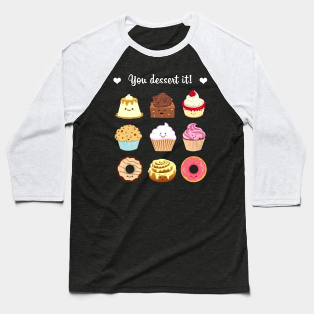 Treat Yoself Baseball T-Shirt by AnishaCreations